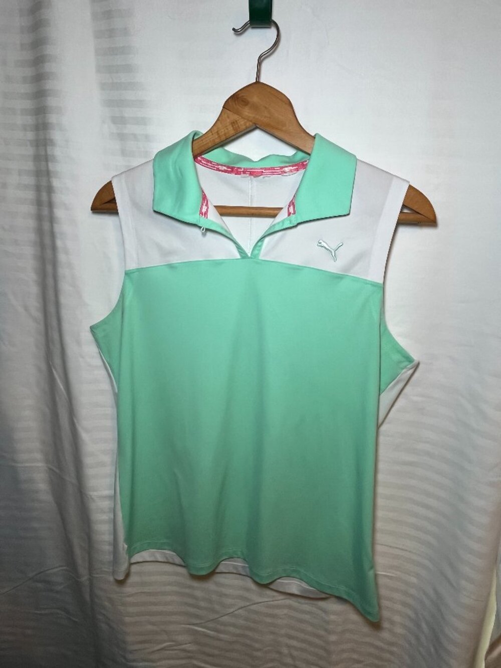 Puma Sleeveless Golf Polo Mint Green Medium